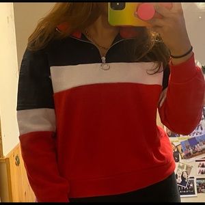 Tricolour Garage Quarter-zip Sweatshirt